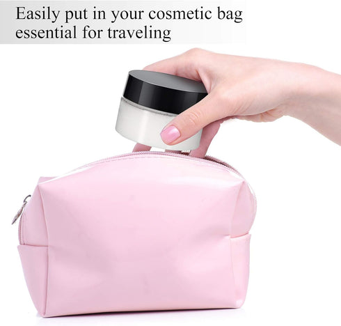 SATINIOR 6 Pack 1 oz Plastic Jars Containers with Lids Wide Mouth Refillable Leakproof Reusable Round Empty Jars for Travel Cosmetic Dry Food Spic...